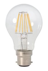 Buy LED Light Bulb 240V 6W 600lm B22 A60,  Clear 2700K